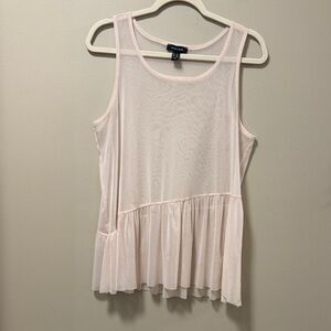 New Look Soft Pink Sheer Sleeveless Tank Top